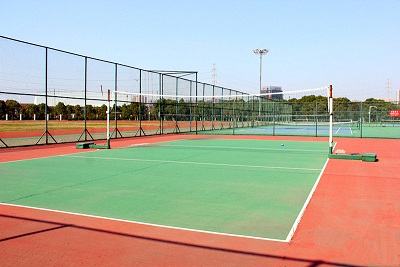 赤壁市国家税务局网球场面面层施工1.JPG