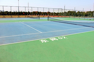 赤壁市国家税务局网球场面面层施工3.JPG